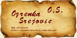 Ozrenka Srejović vizit kartica